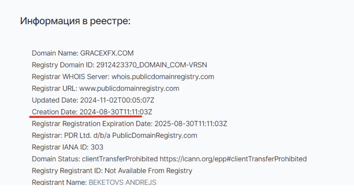 информация про GracexFX Ltd